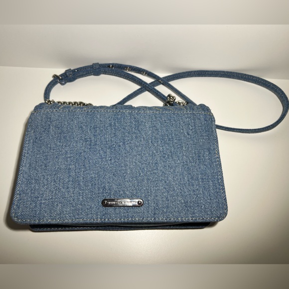 Rebecca Minkoff Denim Chevron Quilted Small Love Crossbody Bag - Picture 2 of 5